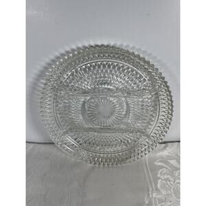 Wexford Style Relish Serving Tray Platter Plate 11” Vintage Indiana Glass